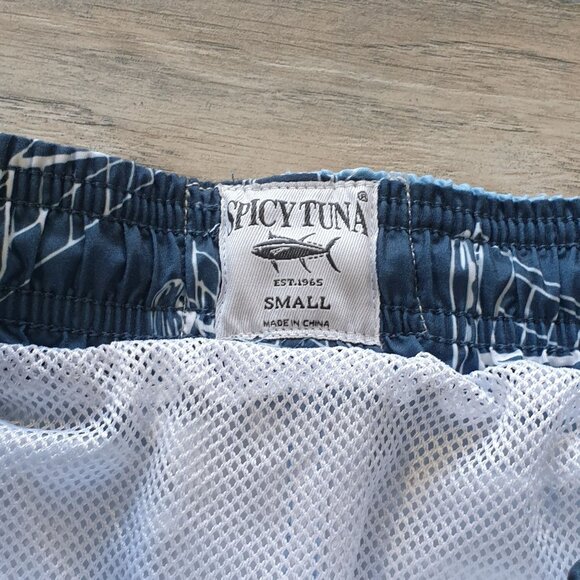 Spicy Tuna Men Sailboat Swim Trunks Mesh Lining Small 26 In Waist FLAW - Picture 4 of 7